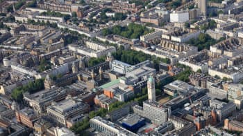 An aerial photograph of the Imperial College London South Kensington campus.